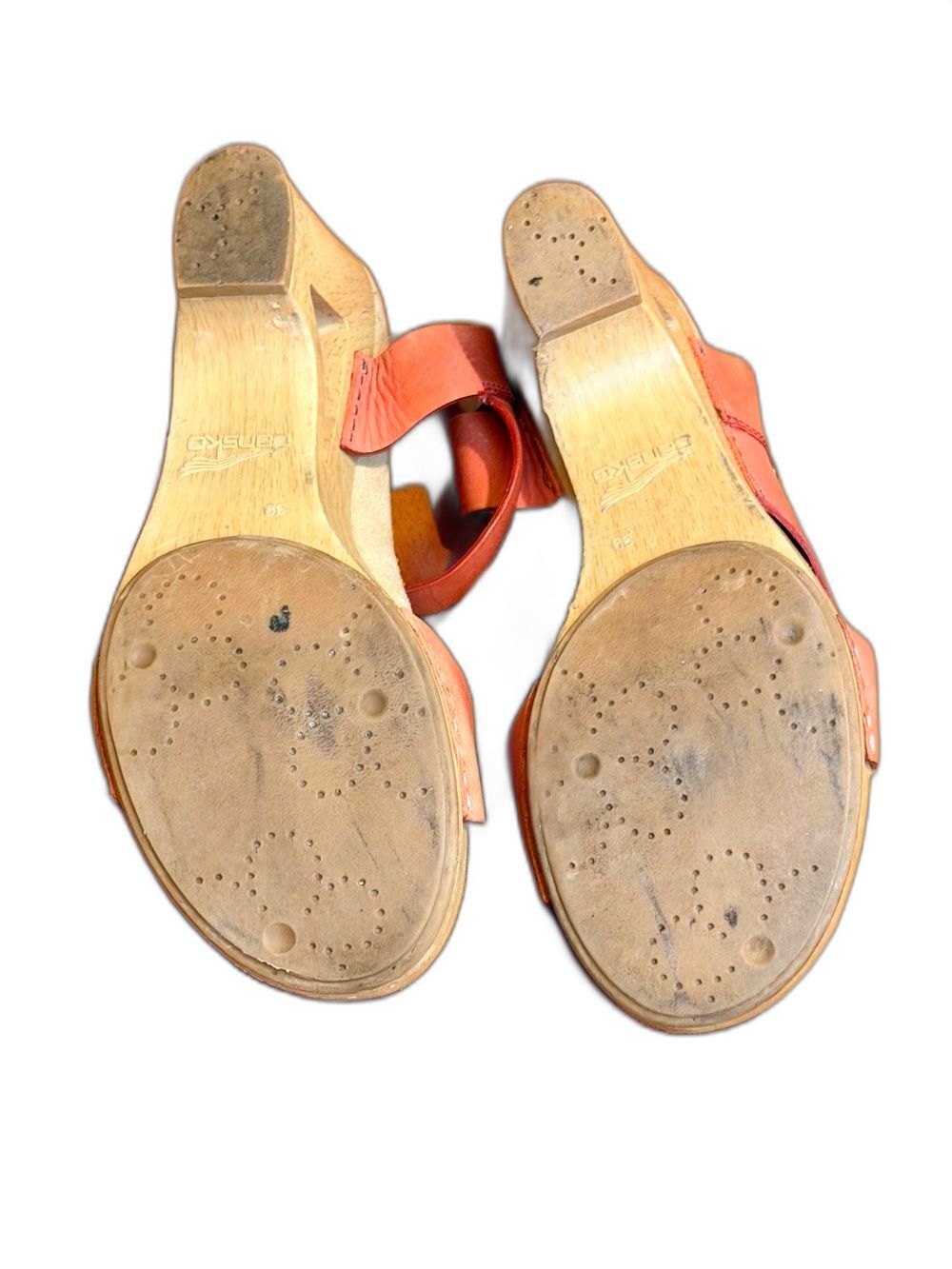 Dansko Tasha Tangerine Sandal Heels Sz 39 - Picture 7 of 7